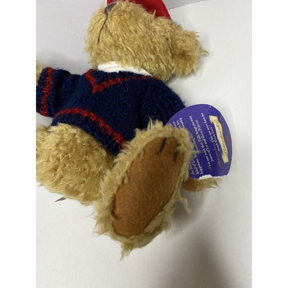 Vtg 1996Pickford Brass Button Bears TULLY Sweater Hat Cap Tousled Moveable Limbs - Picture 4 of 13